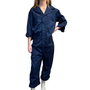 Vintage Navy Blue Mechanic-Style Jumpsuit Utility Coveralls 40L